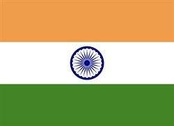 [ai] The national flag of India, featuring horizontal stripes of saffron at the top, white in the middle, and green at the bottom. The center includes a navy blue Ashoka Chakra with 24 spokes.